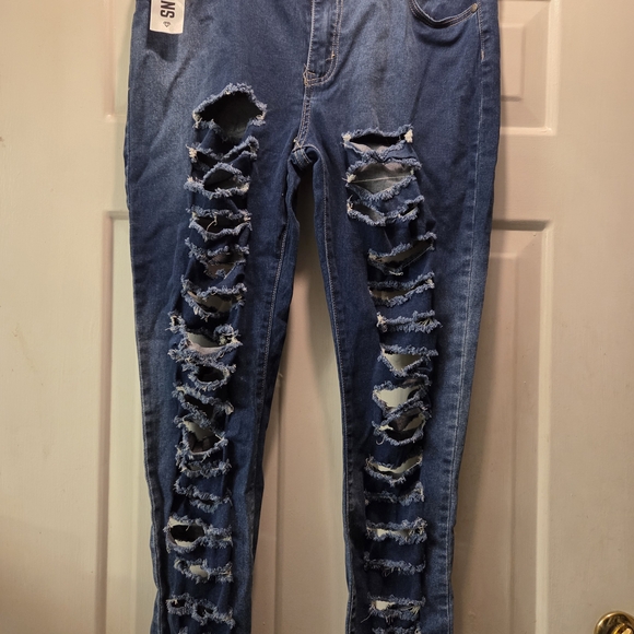 VIP Ripped Denim Skinny Jeans - Picture 1 of 6
